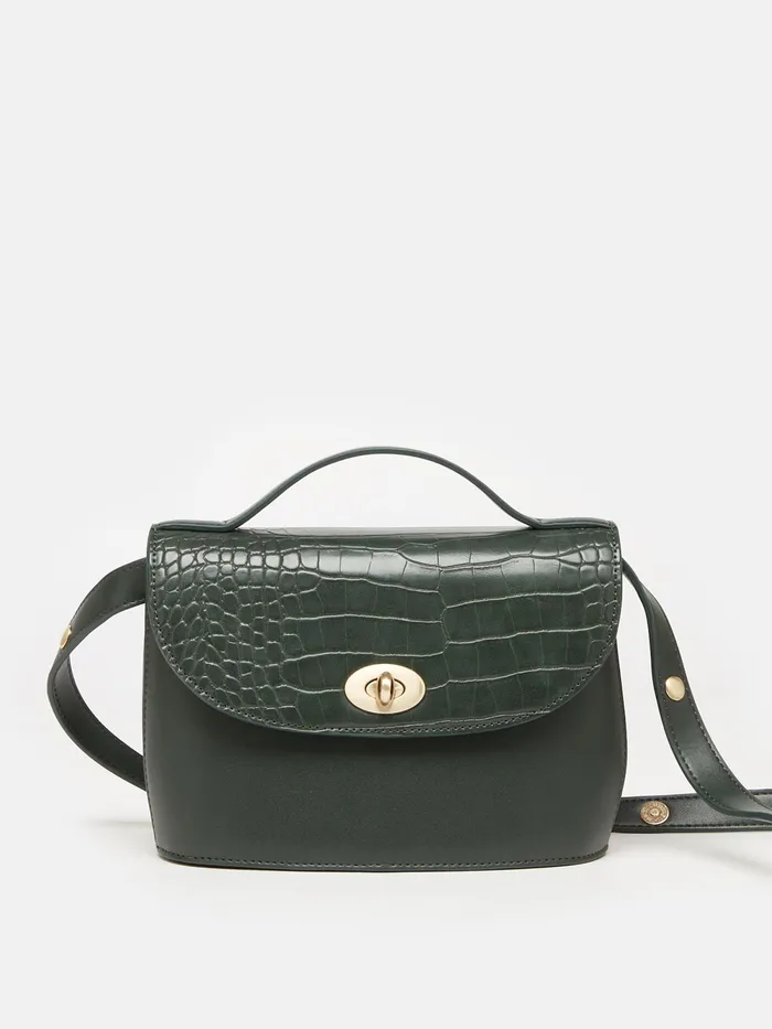 Joules Bags Green Faux Leather Croc Effect Cross Body Bag 8211 Women