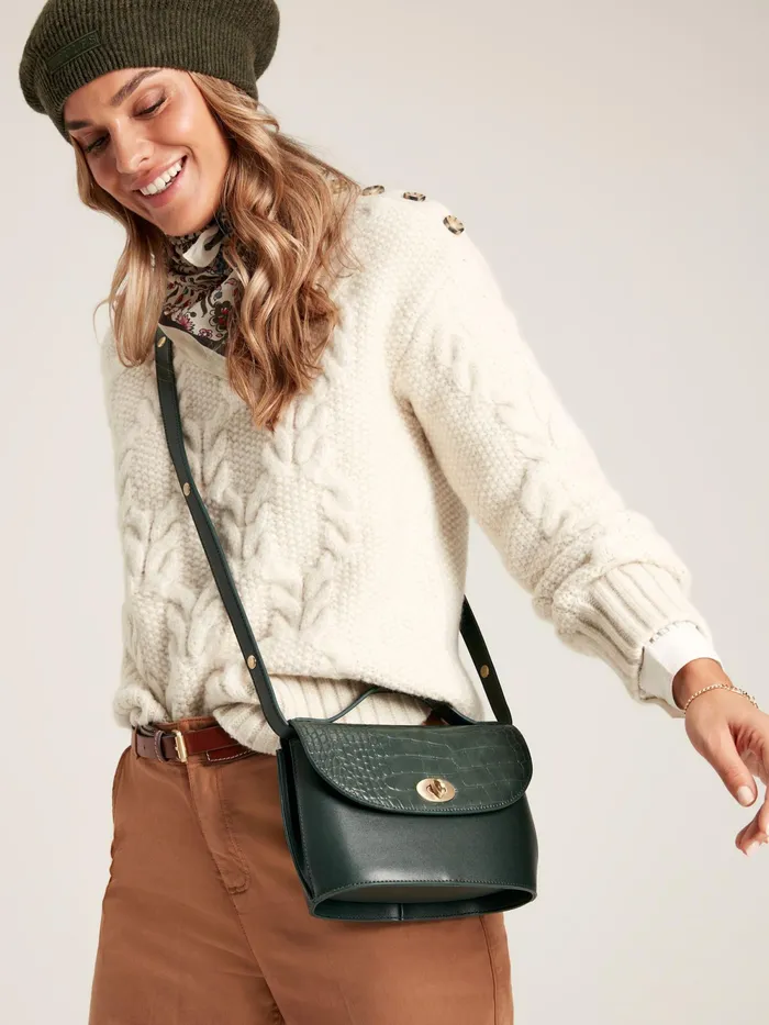 Joules Bags Green Faux Leather Croc Effect Cross Body Bag 8211 Women
