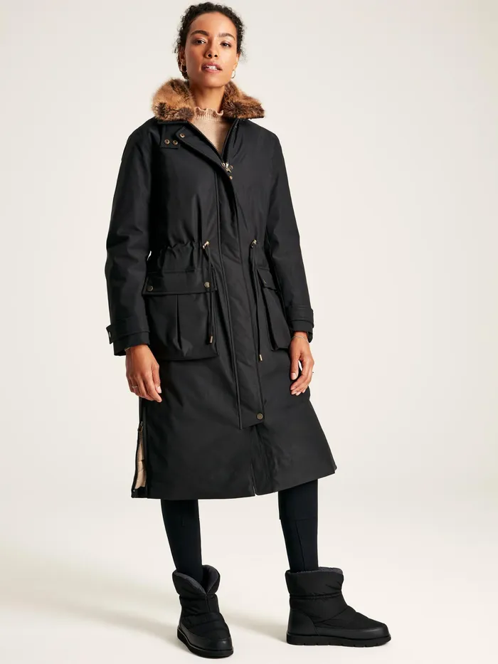Joules Coats and Jackets Black Waterproof Padded Raincoat 8211 Women