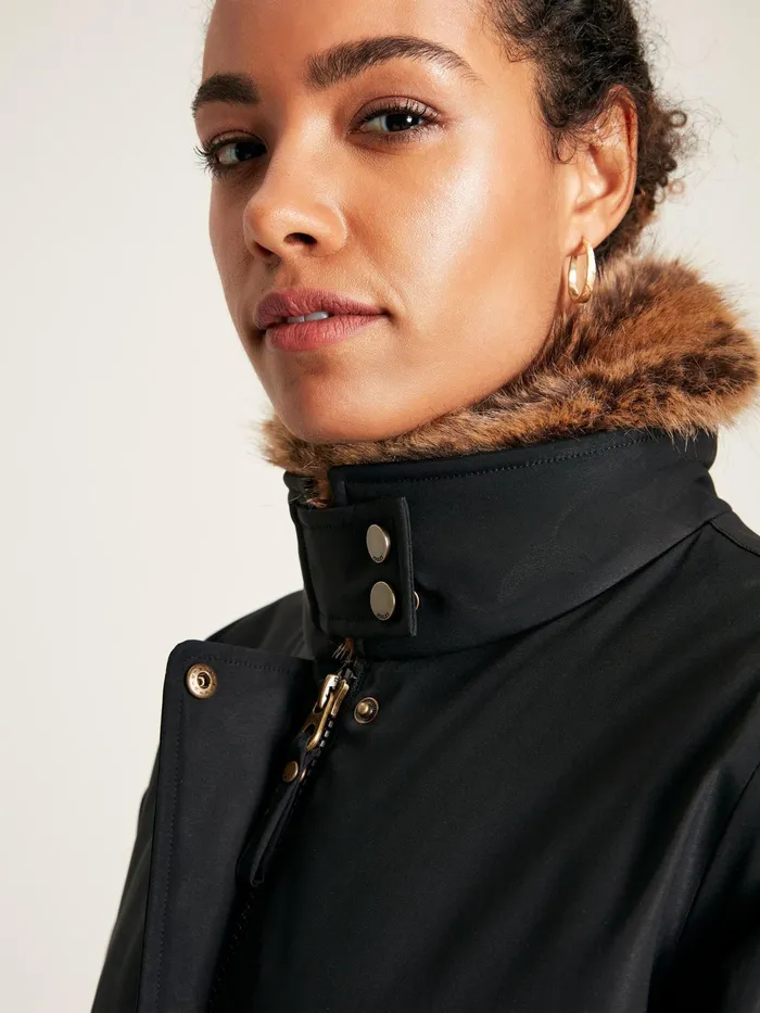 Joules Coats and Jackets Black Waterproof Padded Raincoat 8211 Women