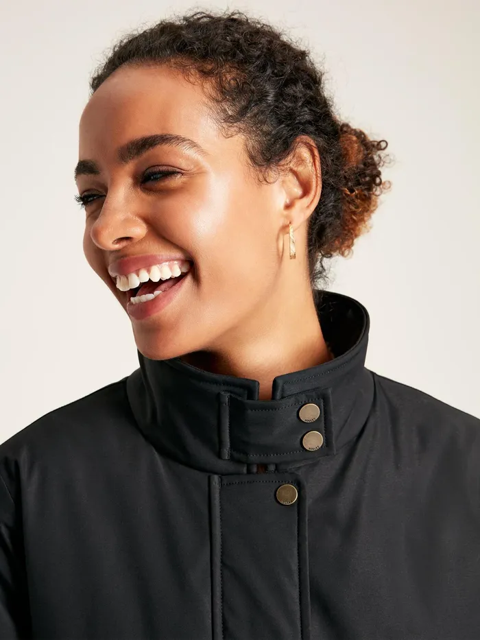 Joules Coats and Jackets Black Waterproof Padded Raincoat 8211 Women