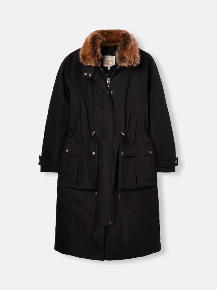 Joules Coats and Jackets Black Waterproof Padded Raincoat 8211 Women
