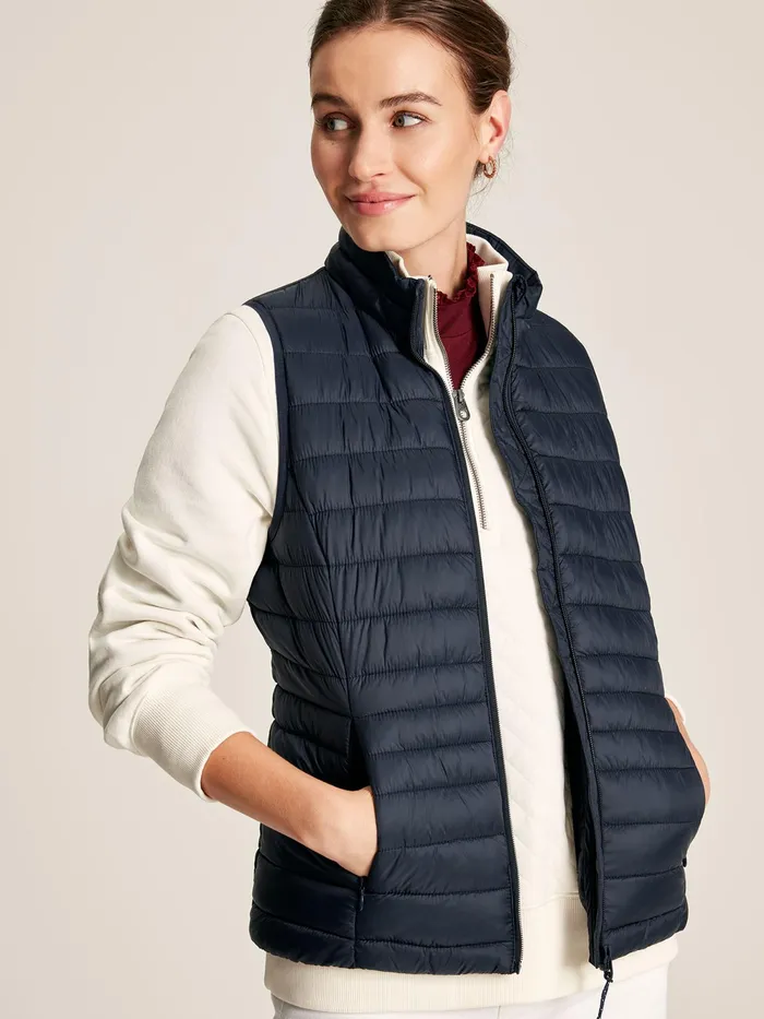 Joules Coats and Jackets Blue Showerproof Packable Padded Gilet 8211 Women