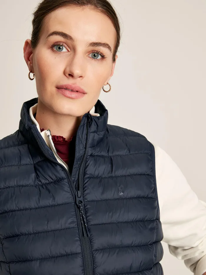 Joules Coats and Jackets Blue Showerproof Packable Padded Gilet 8211 Women