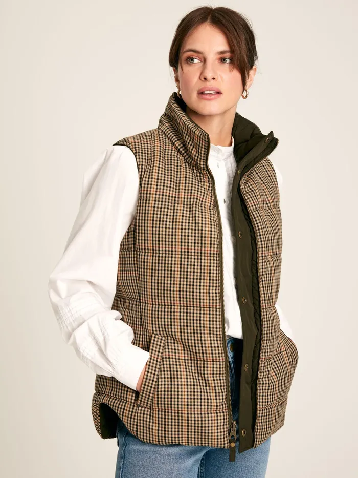 Joules Coats and Jackets Green Showerproof Reversible Gilet 8211 Women