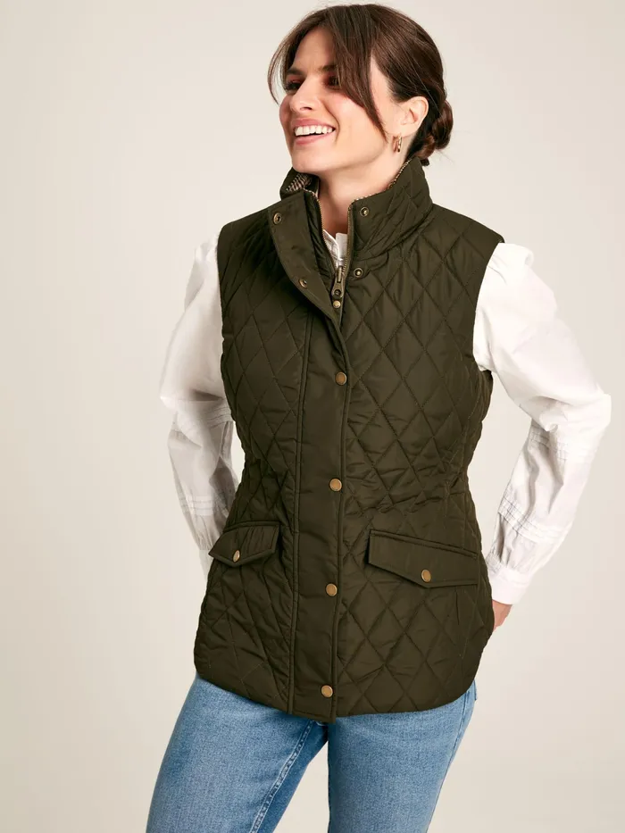 Joules Coats and Jackets Green Showerproof Reversible Gilet 8211 Women