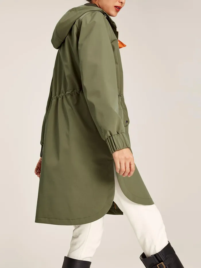 Joules Coats and Jackets Green Waterproof Raincoat With Hood 8211 Women