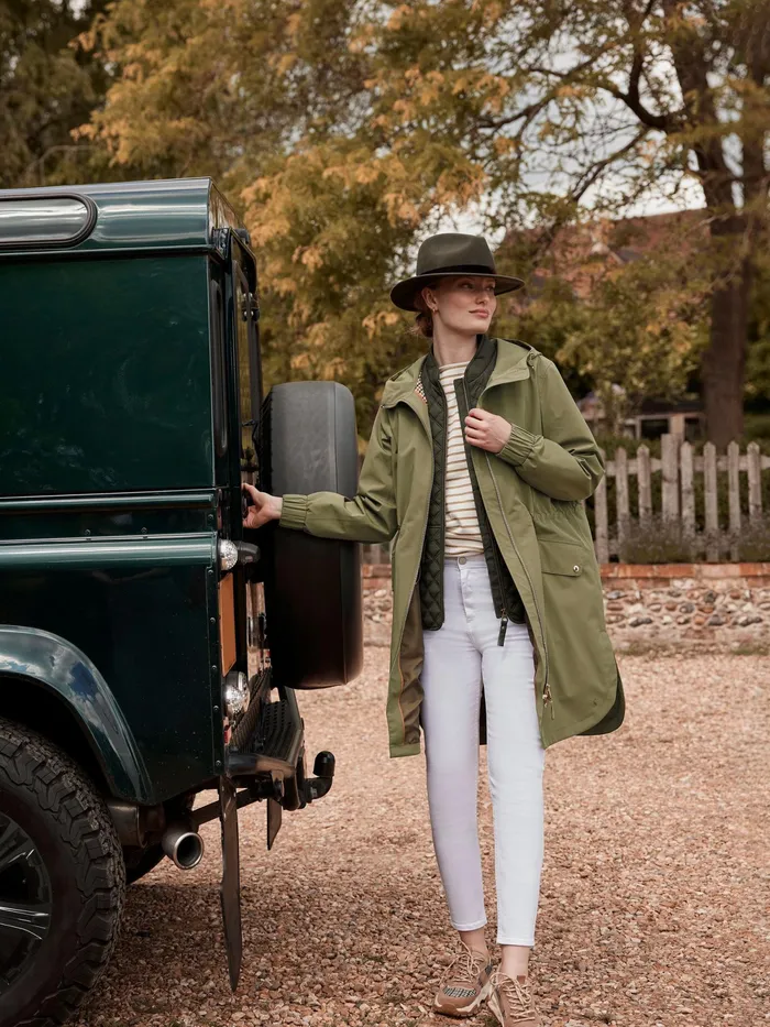 Joules Coats and Jackets Green Waterproof Raincoat With Hood 8211 Women