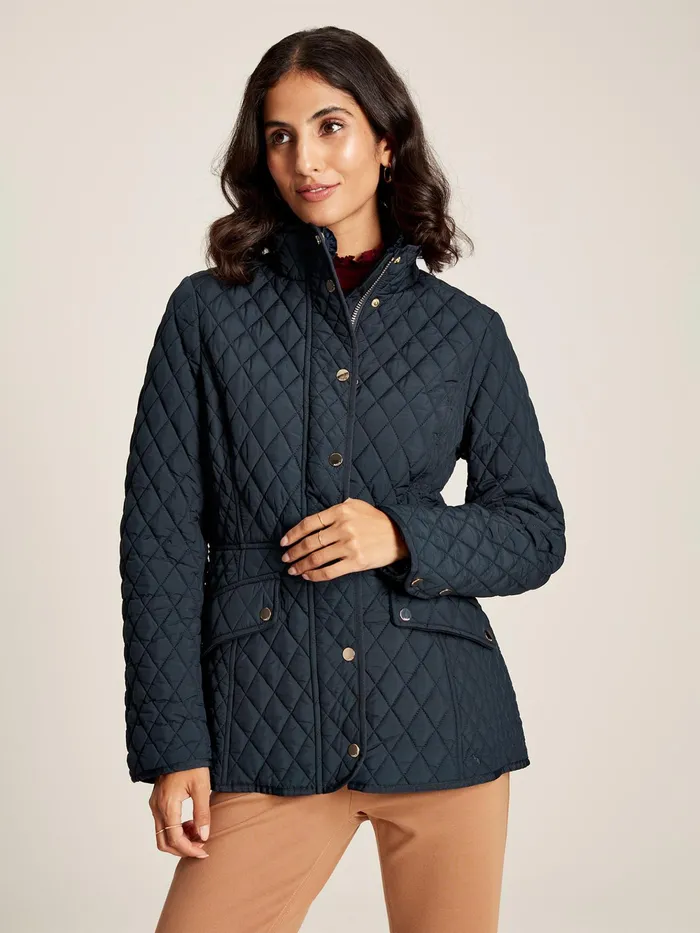 Joules Coats and Jackets Navy Showerproof Diamond Quilted Jacket 8211 Women
