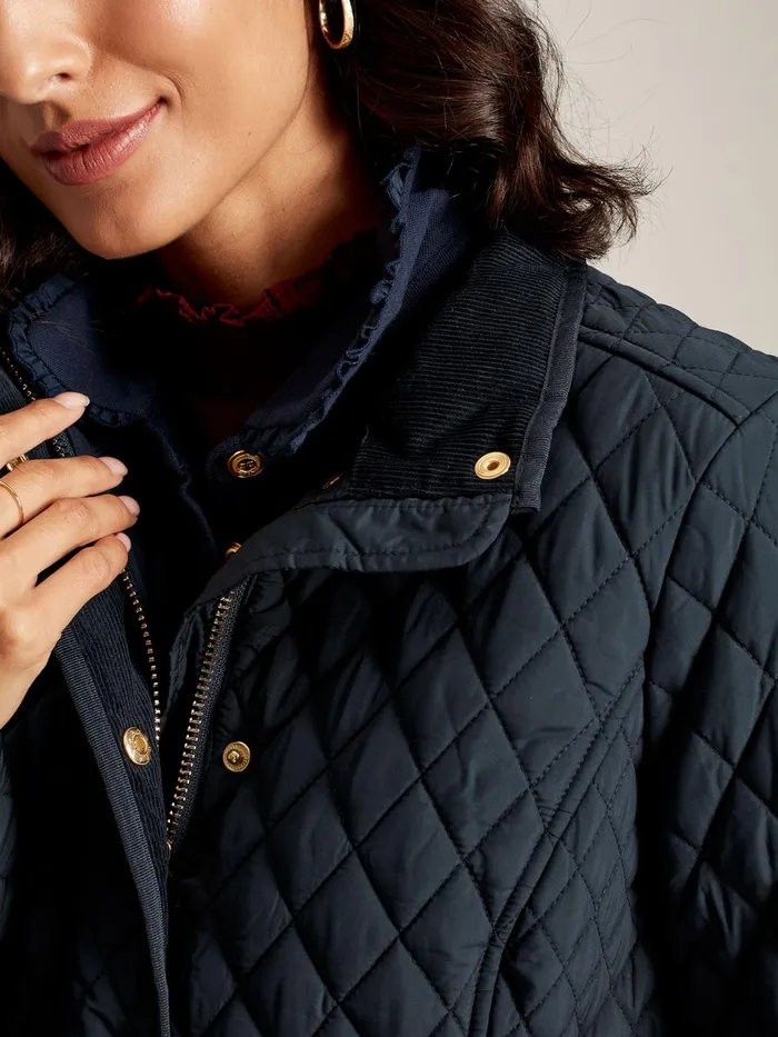 Joules Coats and Jackets Navy Showerproof Diamond Quilted Jacket 8211 Women