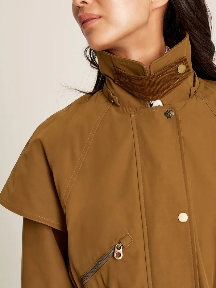 Joules Coats and Jackets Rust Brown Shower Resistant Long Wax Jacket 8211 Women
