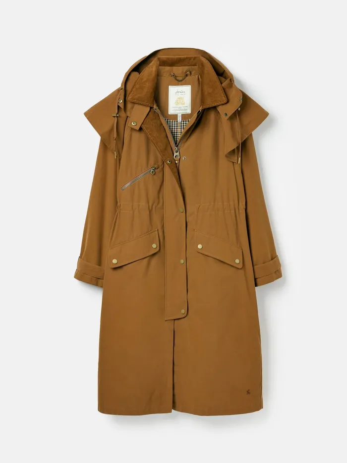 Joules Coats and Jackets Rust Brown Shower Resistant Long Wax Jacket 8211 Women