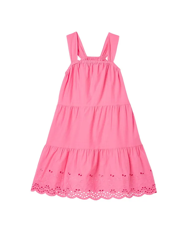 Joules Dresses Pink Kiki Tiered Midi Dress 8211 Girls