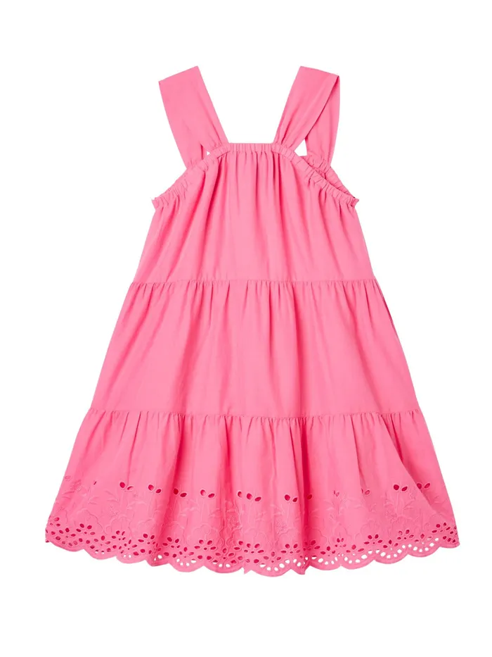 Joules Dresses Pink Kiki Tiered Midi Dress 8211 Girls