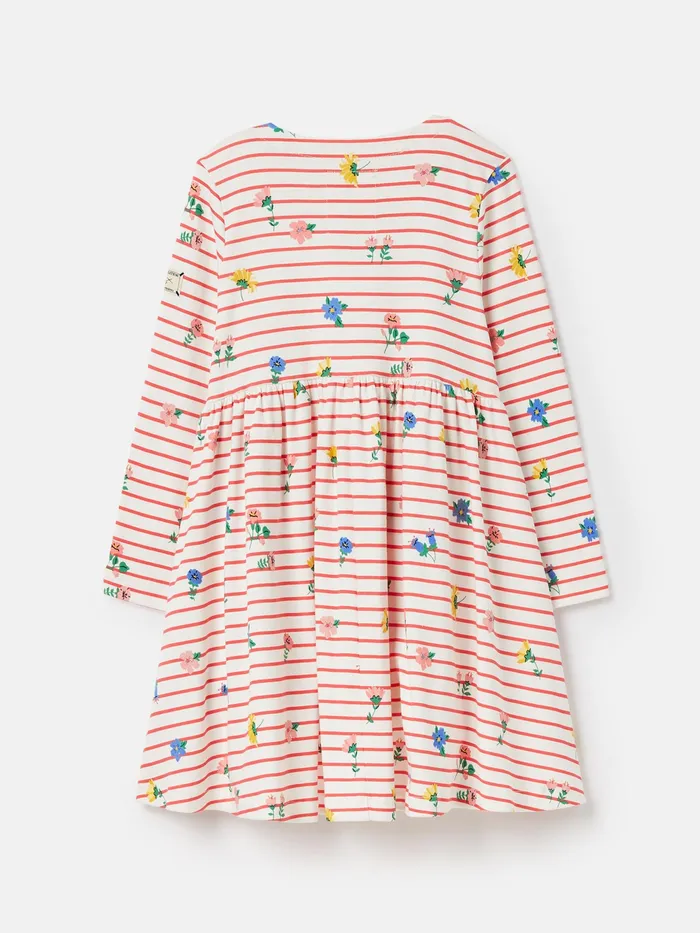 Joules Dresses Pink Long Sleeve Jersey Dress With Pockets 8211 Girls