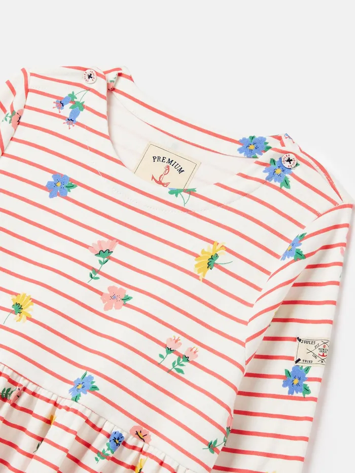 Joules Dresses Pink Long Sleeve Jersey Dress With Pockets 8211 Girls