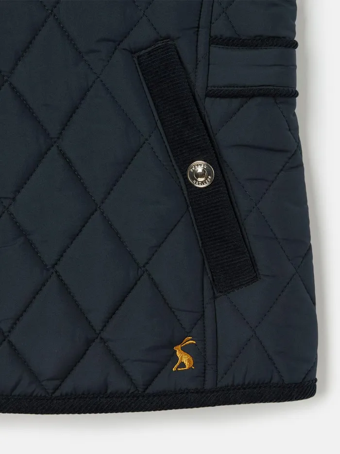 Joules Gilets Navy Blue Diamond Quilted Gilet 8211 Girls