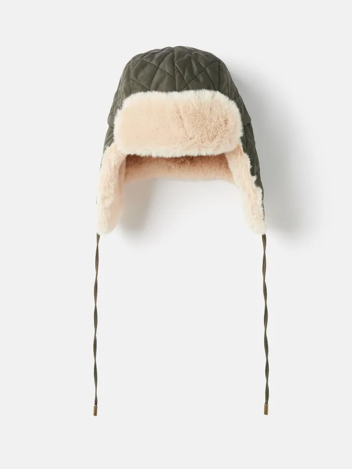 Joules Hats Green Faux Fur Lined Trapper Hat 8211 Women