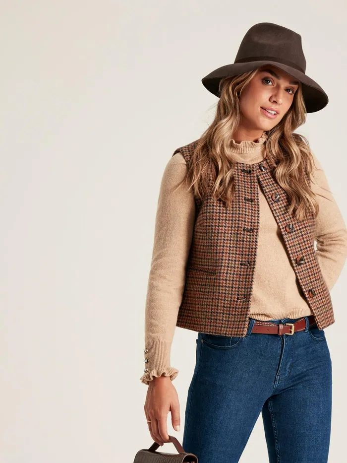 Joules Knitwear Natural Frill Neck Jumper 8211 Women
