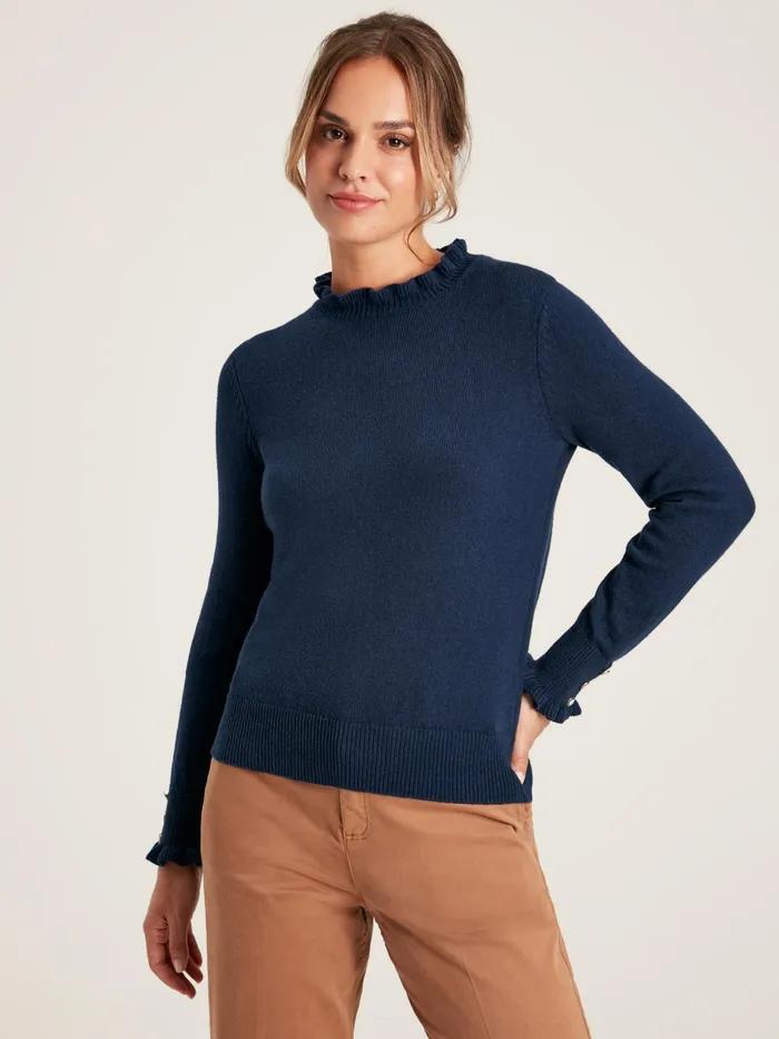 Joules Knitwear Natural Frill Neck Jumper 8211 Women