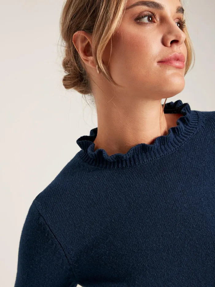 Joules Knitwear Natural Frill Neck Jumper 8211 Women