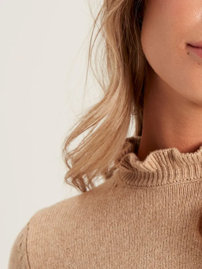 Joules Knitwear Natural Frill Neck Jumper 8211 Women