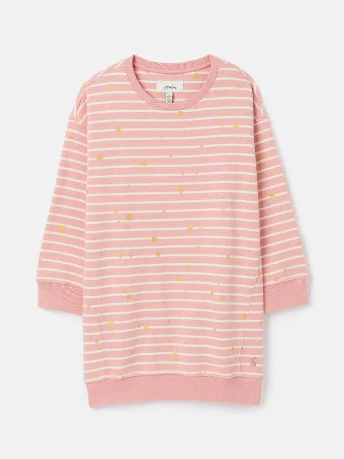 Joules Knitwear Pink Striped Sweater Dress 8211 Girls