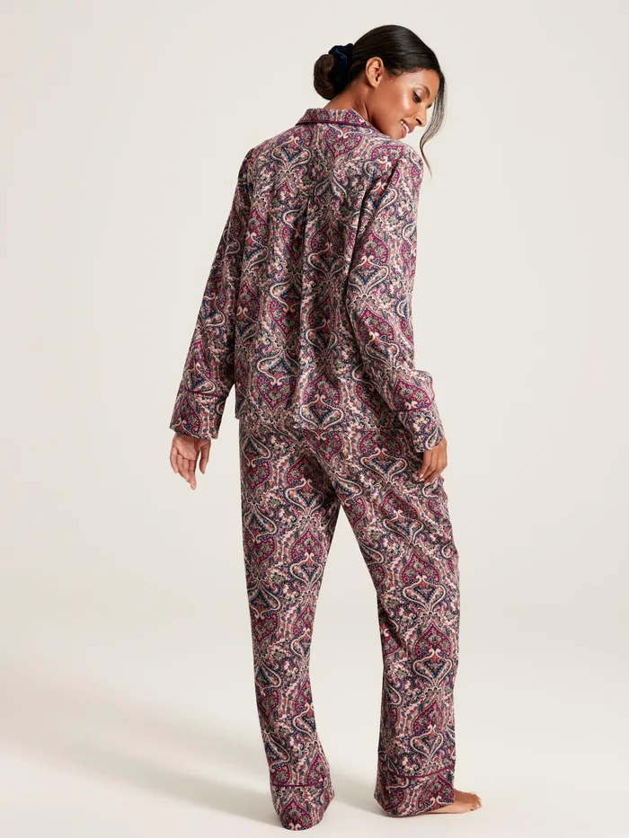 Joules Nightwear Dark Pink Paisley Pyjama Set 8211 Women