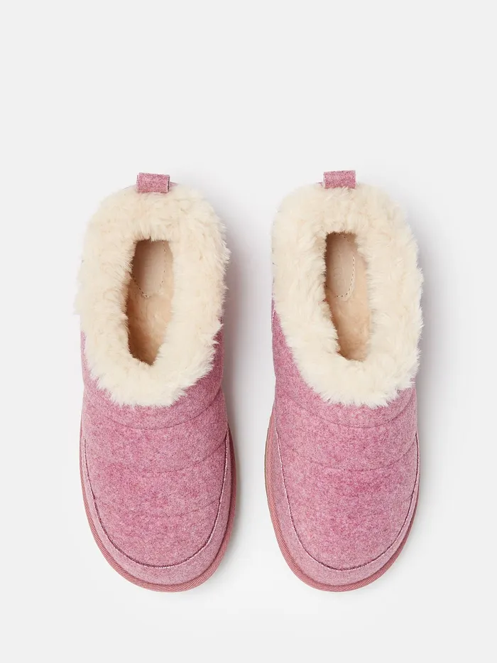Joules Nightwear Pink Faux Fur Lined Slippers 8211 Women
