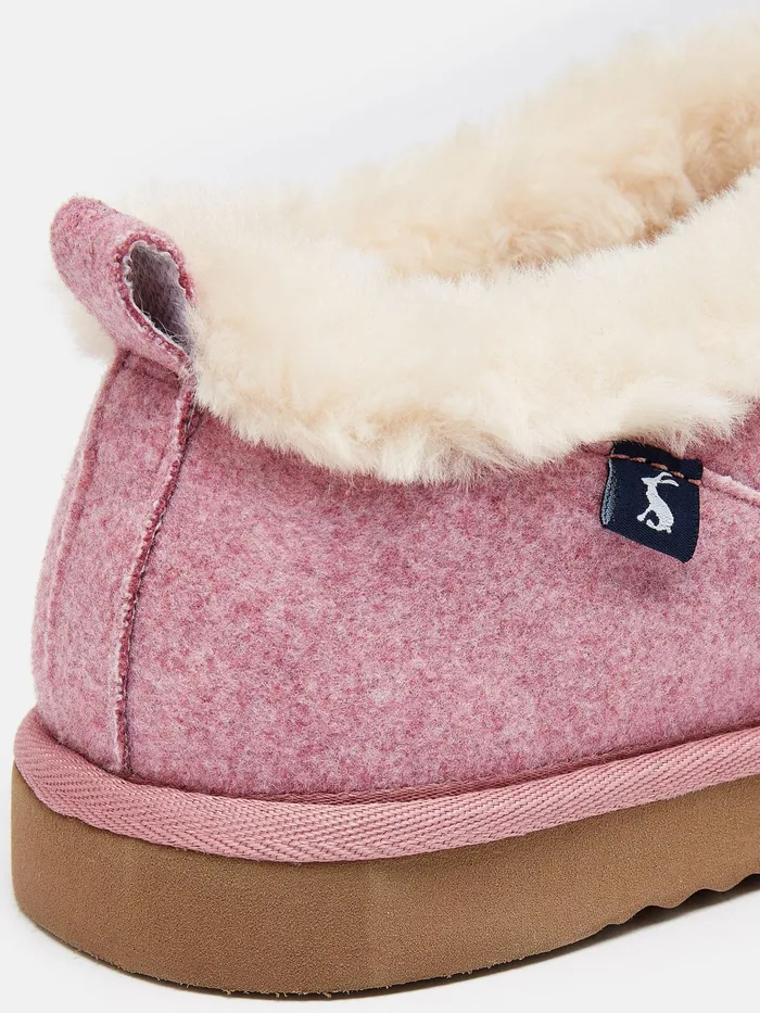 Joules Nightwear Pink Faux Fur Lined Slippers 8211 Women