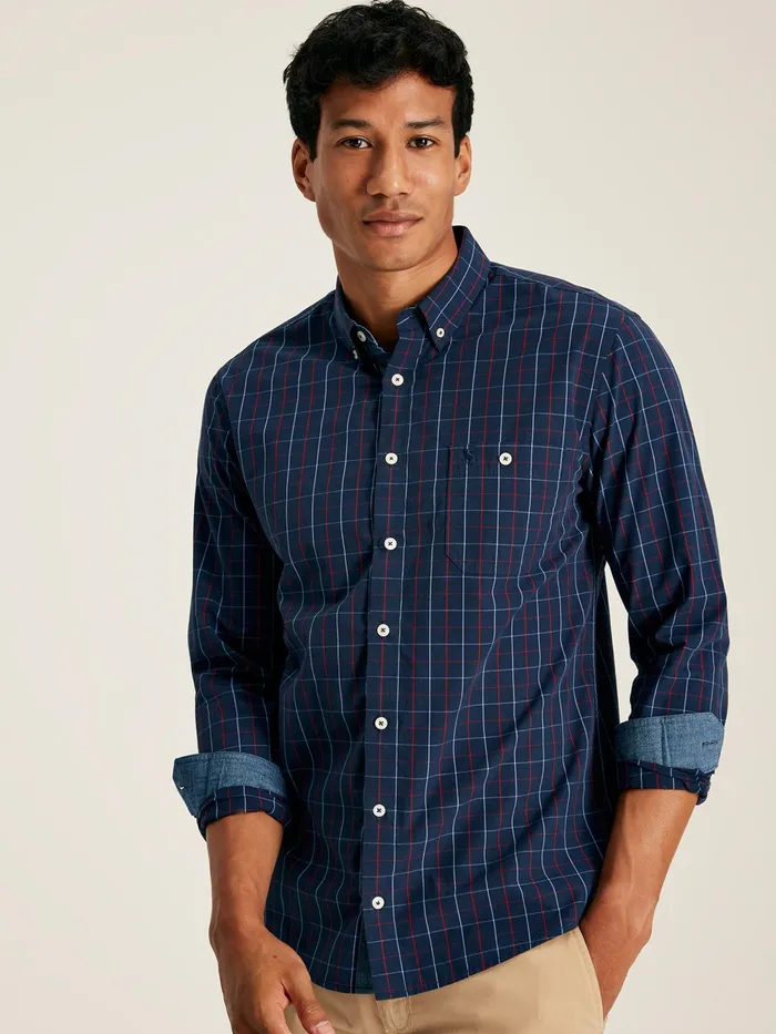 Joules Shirts Navy Gingham Cotton Poplin Shirt 8211 Men