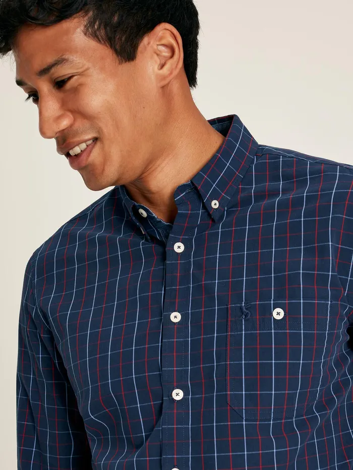 Joules Shirts Navy Gingham Cotton Poplin Shirt 8211 Men