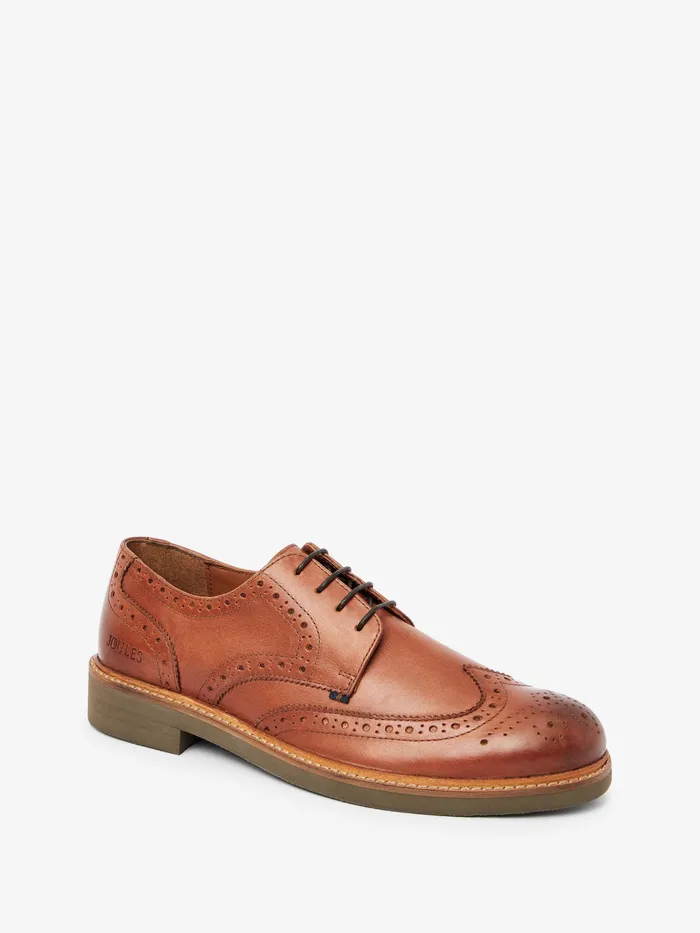 Joules Shoes Tan Brown Leather Brogues 8211 Men