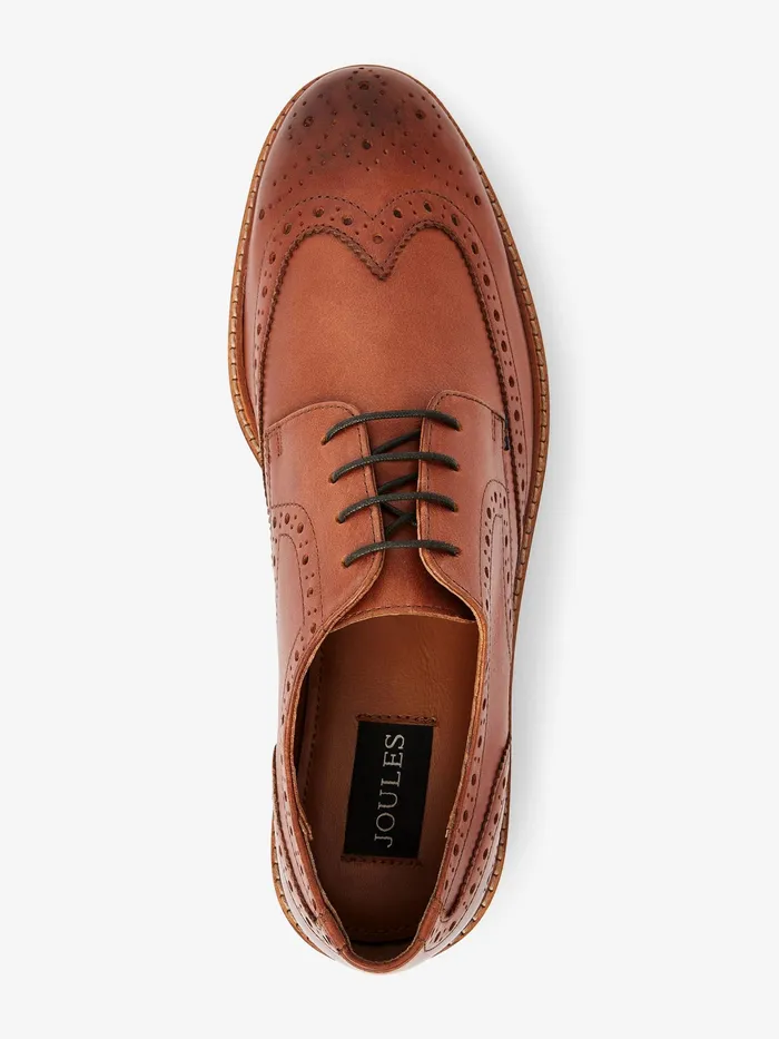 Joules Shoes Tan Brown Leather Brogues 8211 Men