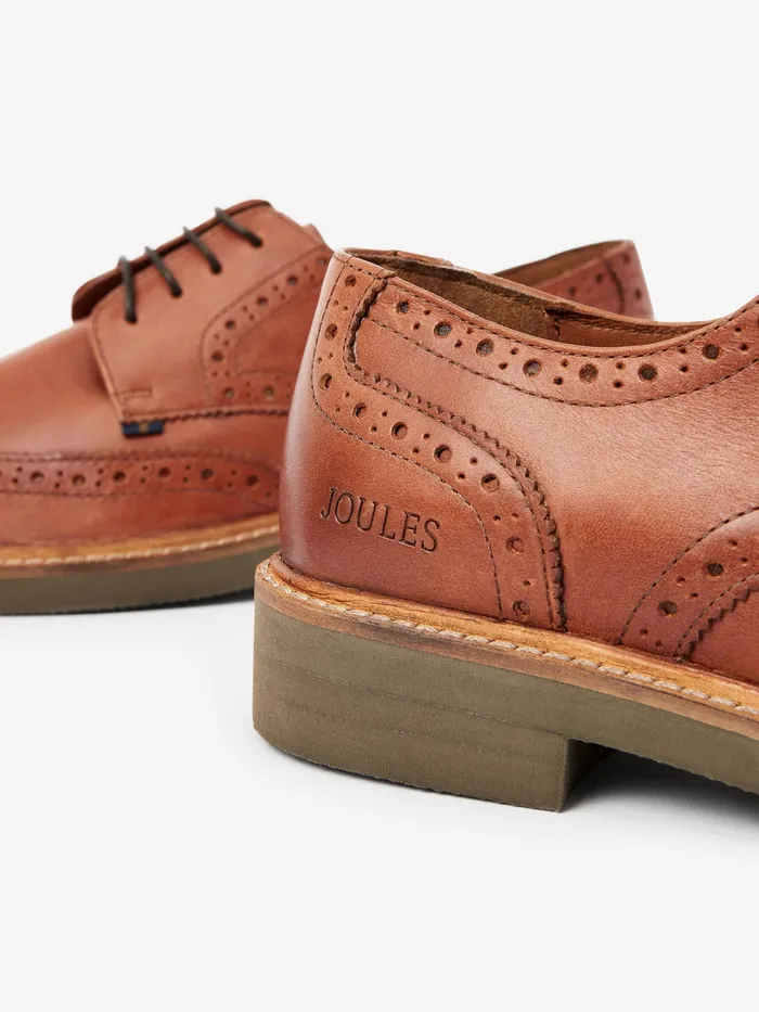 Joules Shoes Tan Brown Leather Brogues 8211 Men