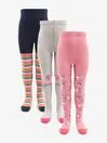 Joules Socks Next Blue Pink And Grey 3 Pack Cotton Rich Unicorn Tights 8211 Girls