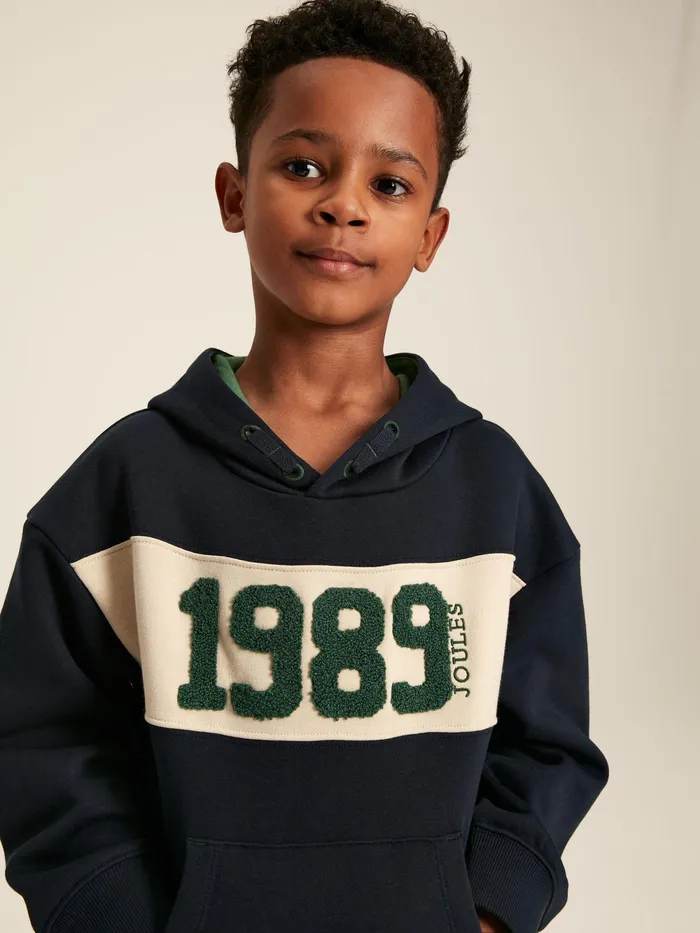Joules Sweatshirts and Hoodies Navy Embroidered Hoodie 8211 Boys