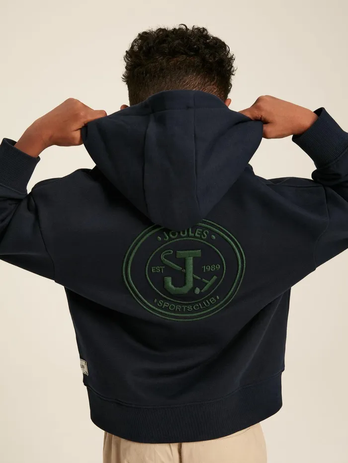 Joules Sweatshirts and Hoodies Navy Embroidered Hoodie 8211 Boys