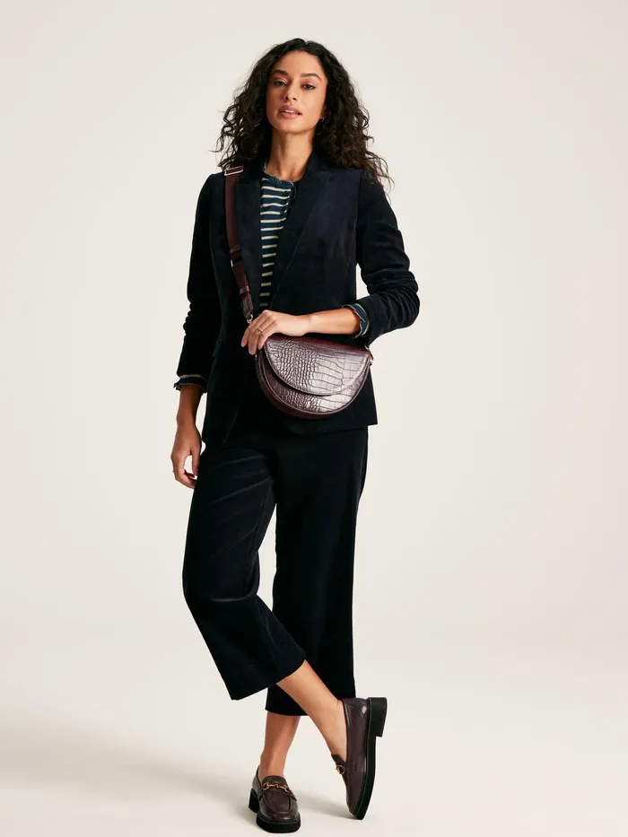 Joules Tops Navy Sparkle Striped Long Sleeve Top With Frill Neck 8211 Women