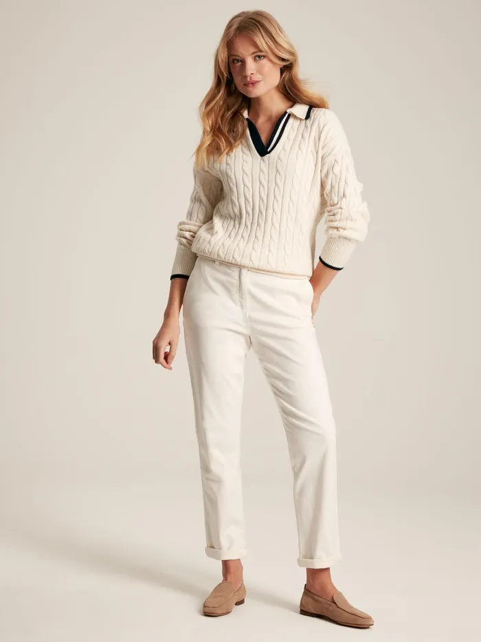 Joules Trousers and Leggings Cream Slim Fit Chino Trousers 8211 Women