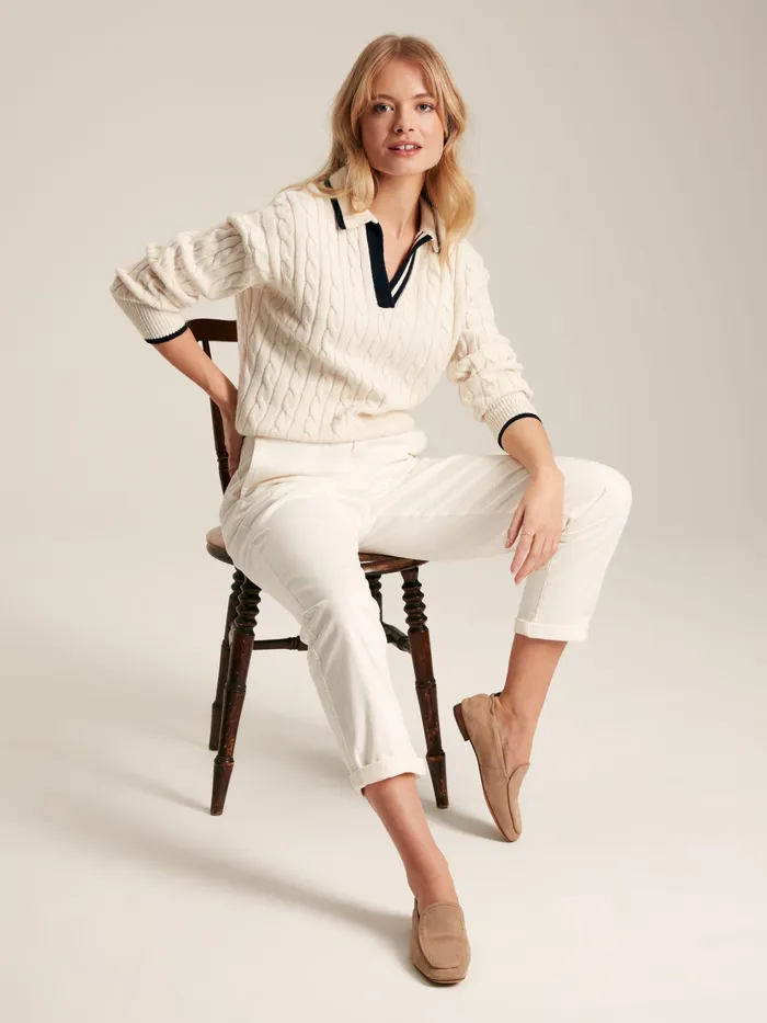 Joules Trousers and Leggings Cream Slim Fit Chino Trousers 8211 Women