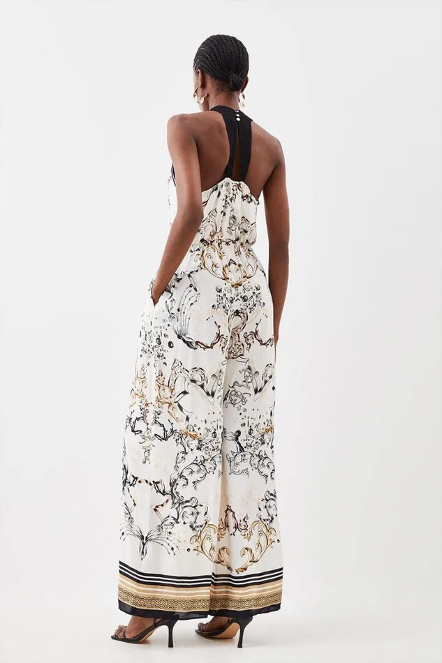 Jumpsuits Women Karen Millen Crepe Woven Halter Jumpsuit Multi