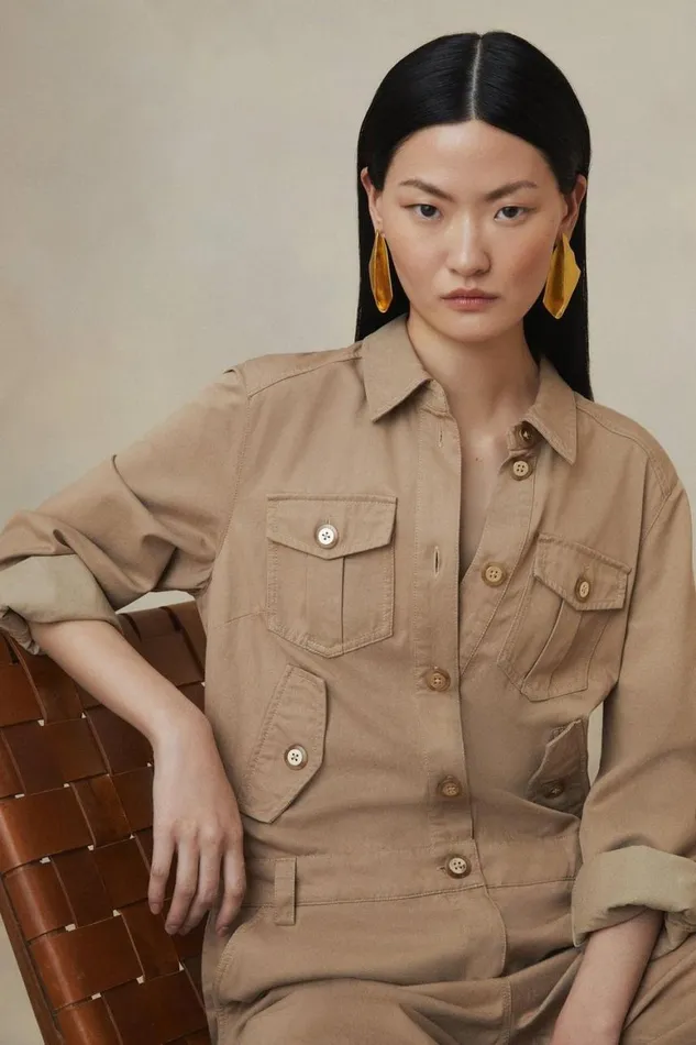 Jumpsuits Women Karen Millen The Founder Tailored Relaxed Jumpsuit Camel