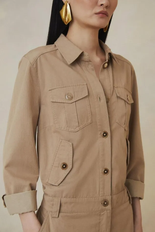Jumpsuits Women Karen Millen The Founder Tailored Relaxed Jumpsuit Camel