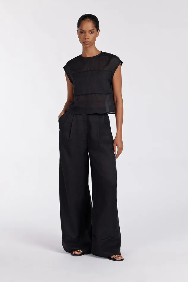 KAI BLACK RAMIE PANELLED TOP Women DISSH Co Ord Sets