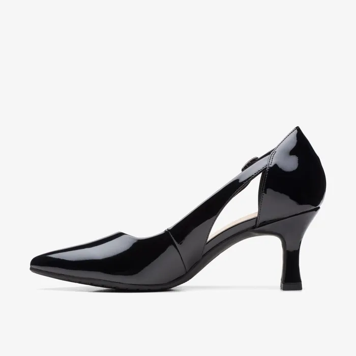 Kataleyna Rae Black Patent Women Clarks Heels and Pumps