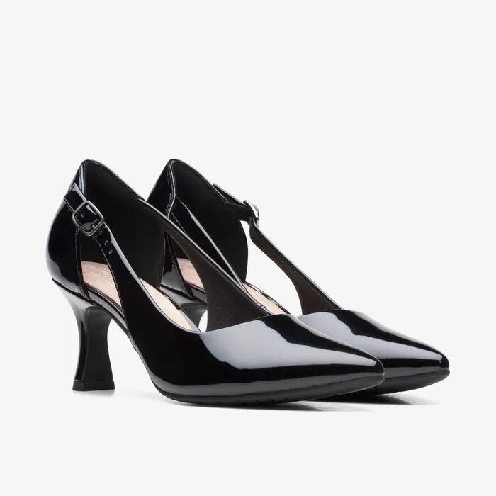 Kataleyna Rae Black Patent Women Clarks Heels and Pumps