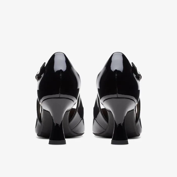 Kataleyna Rae Black Patent Women Clarks Heels and Pumps