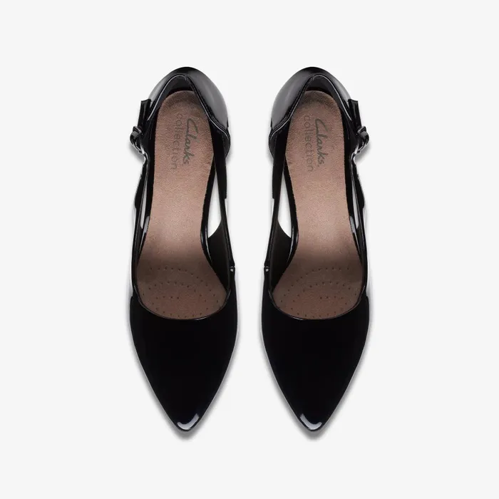 Kataleyna Rae Black Patent Women Clarks Heels and Pumps