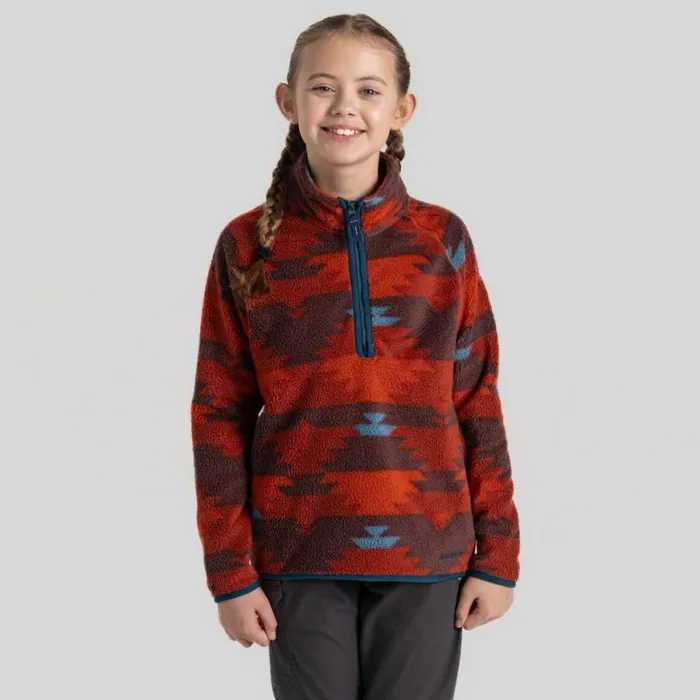 Kids Half Zip Fleece Craghoppers Kid039s Pico Half Zip Fleece Carnelian Orange Print Kids Half Zip Fleece Craghoppers Kid039s Pico Half Zip Fleece Carnelian Orange Print